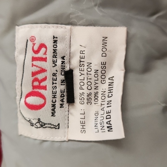 Orvis Red Goose Down Filled Fishing Guide Vest Jacket - Picture 10 of 12